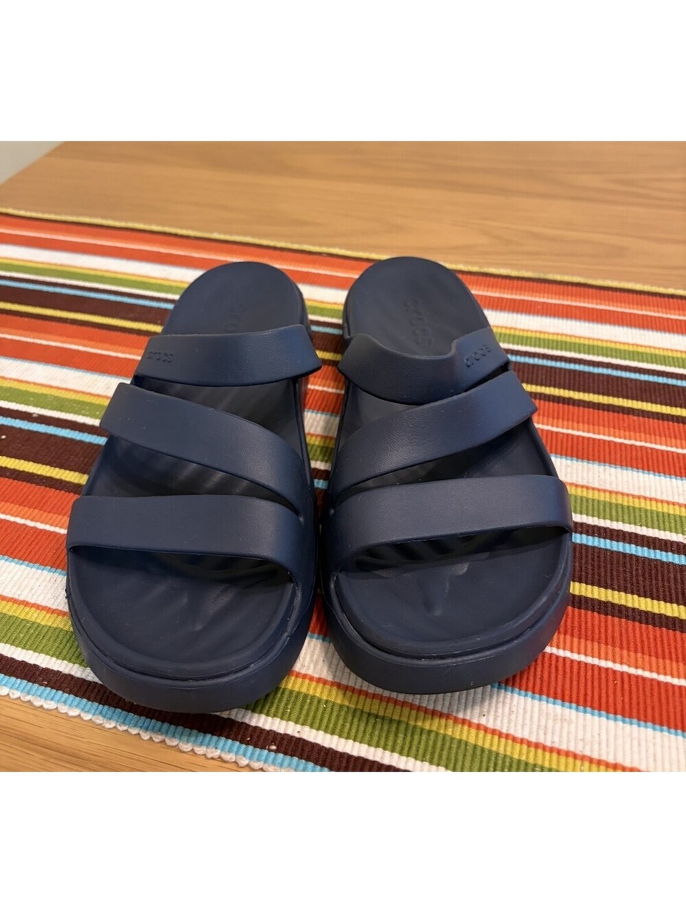 Crocs Getaway Strappy Navy  Sandals Women’s 8 Logos